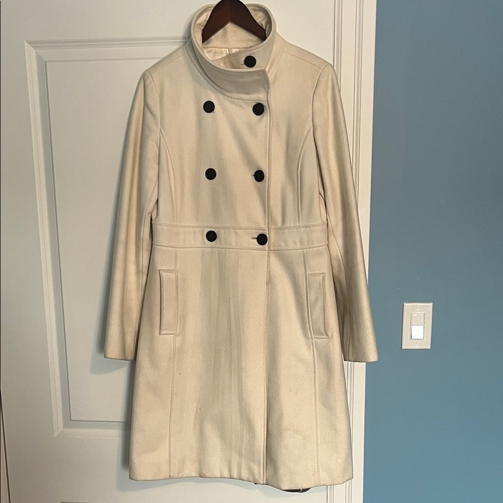 Old Navy Cream Double-Breasted Trench Coat
